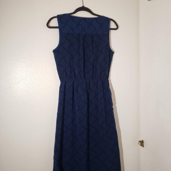 NEW Women's long Sleeveless polo Dress Maxi Size Small  Blue Black S Geometric - Picture 8 of 10